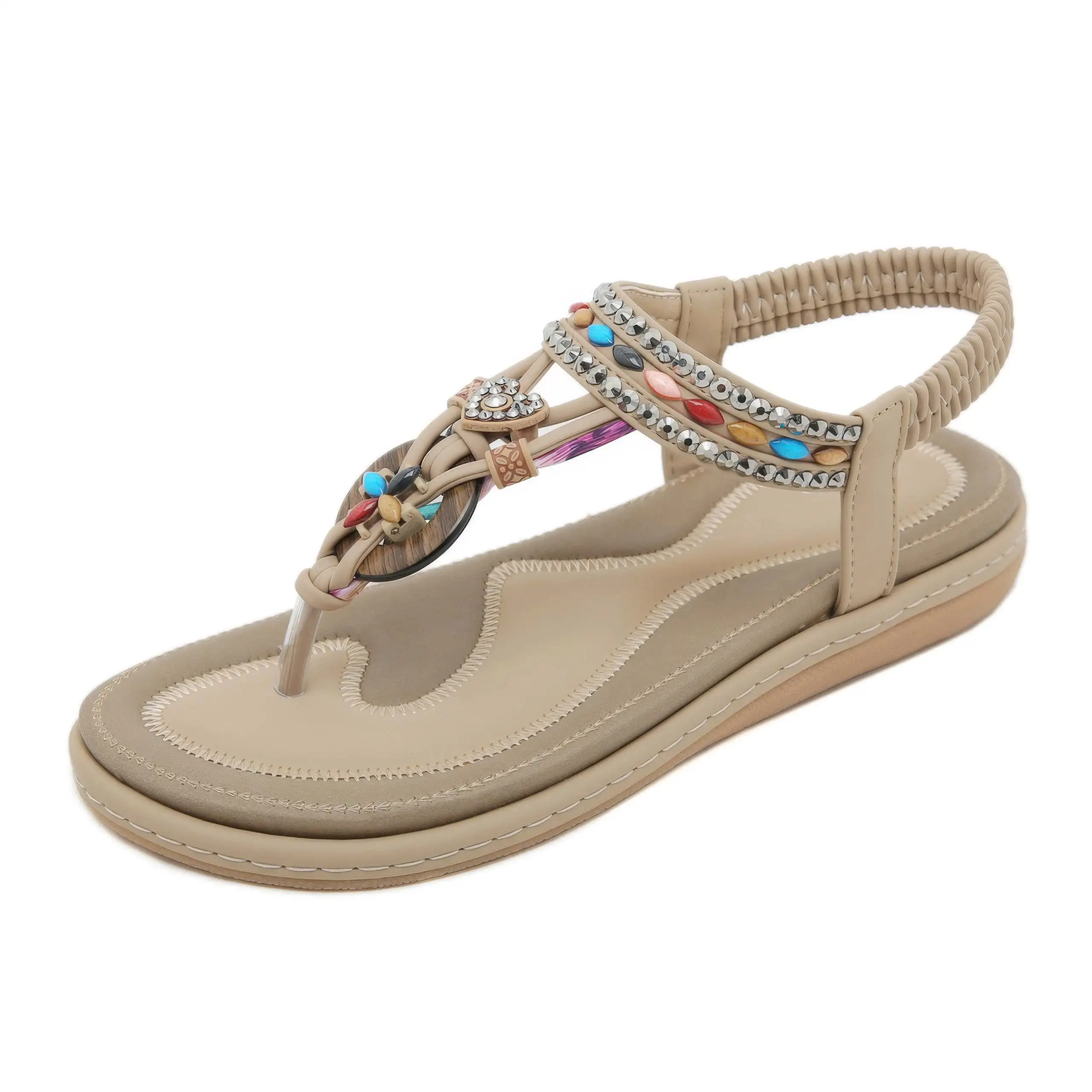 "Sparkle & Stroll" Flat Sandals - Walk free, shine bright - Your perfect blend of wanderlust and glamour. - Image 6