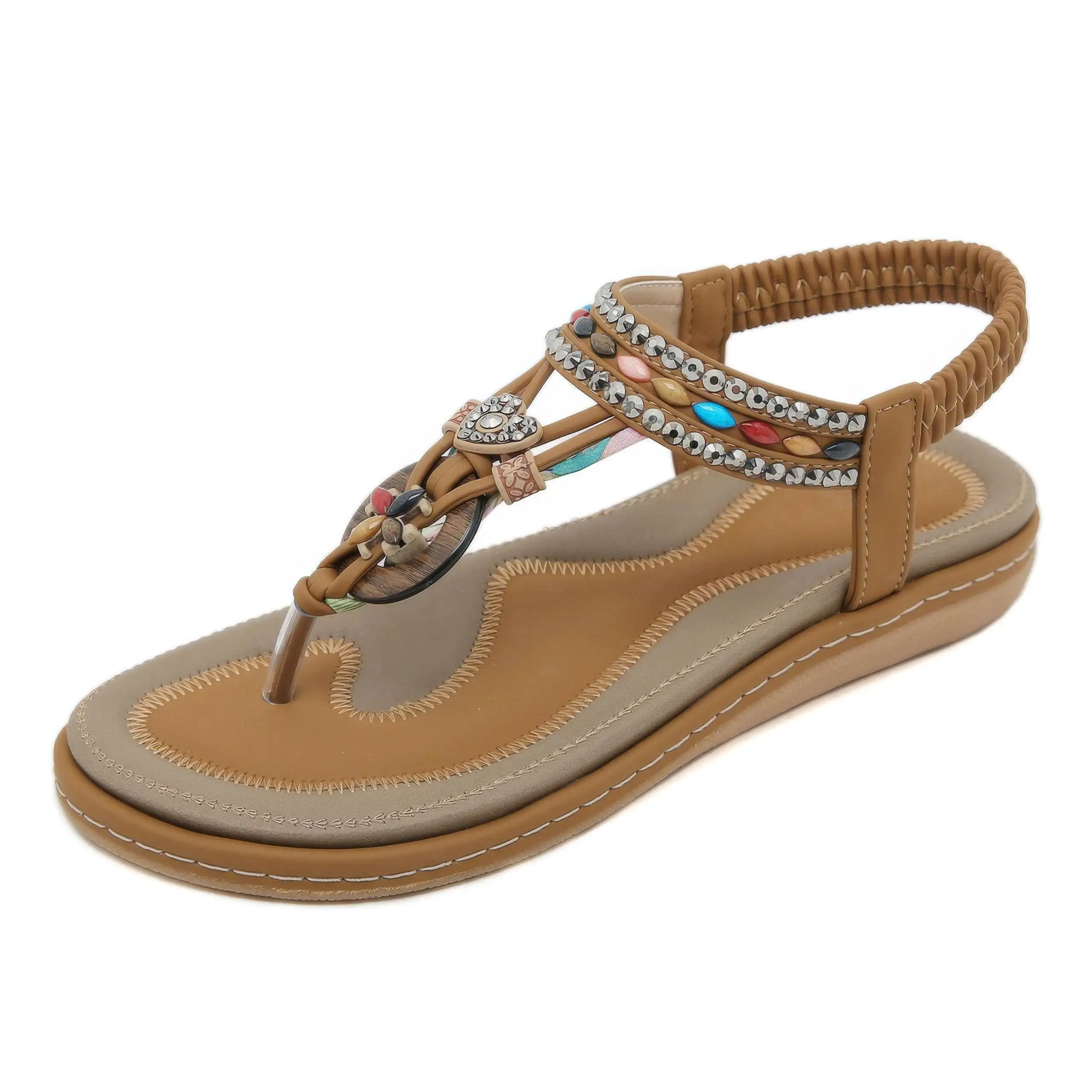 "Sparkle & Stroll" Flat Sandals - Walk free, shine bright - Your perfect blend of wanderlust and glamour. - Image 4